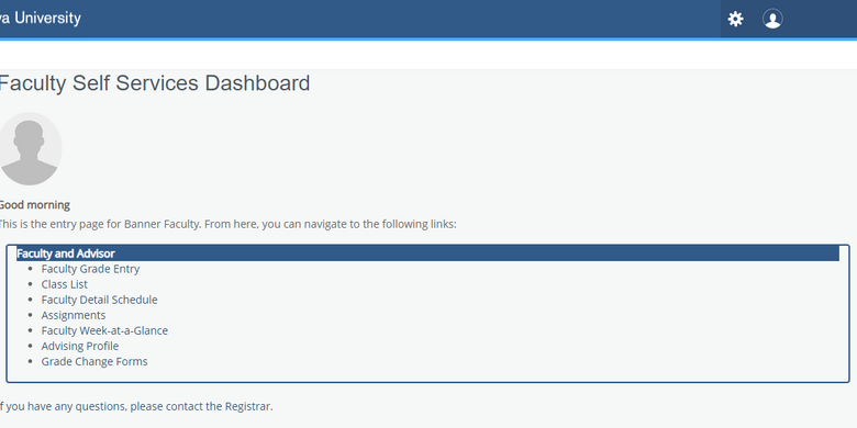 Faculty SSB dashboard